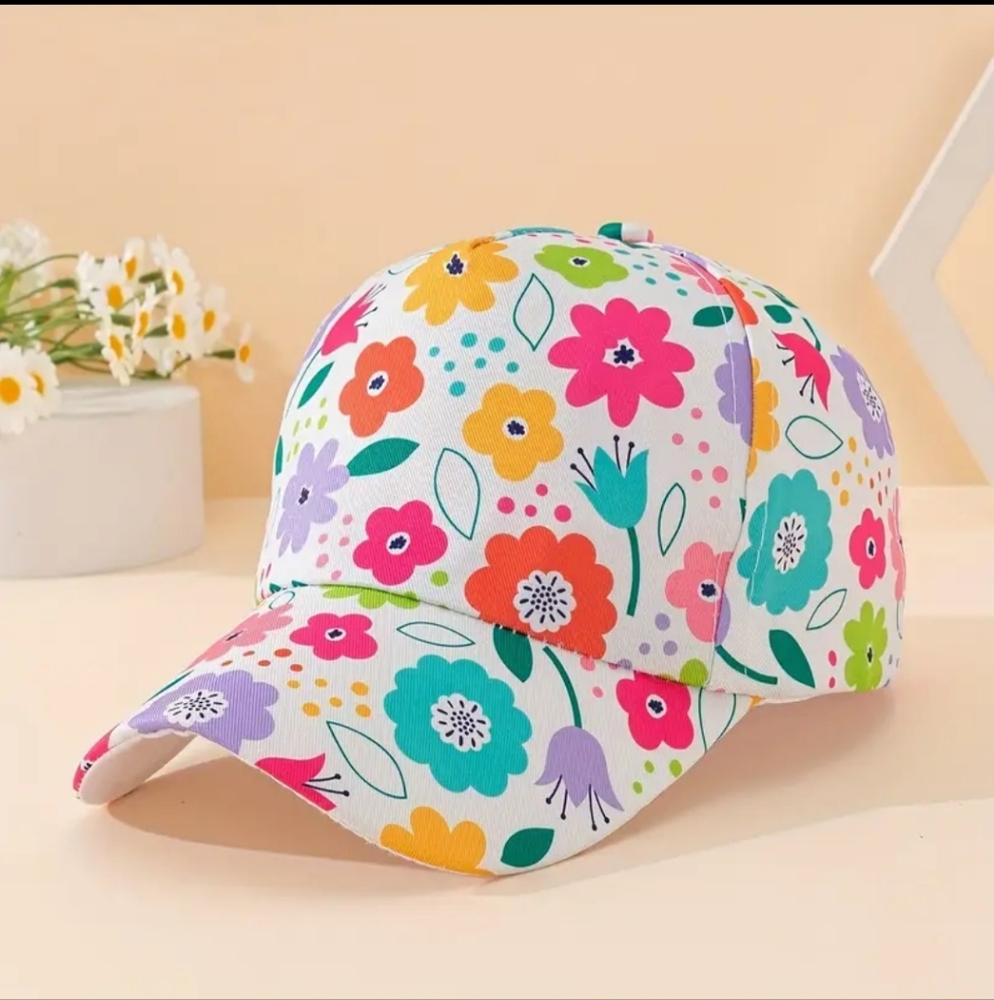 Floral Baseball Cap Girl
